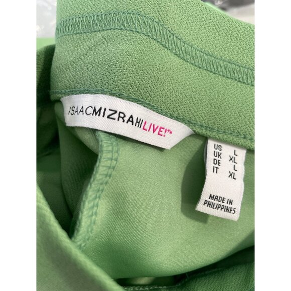 Isaac Mizrahi Live Reg Pebble Knit Wide Leg Crop Womens Large Classic Sage NEW - Picture 4 of 8